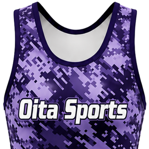Men Purple Camouflage Sublimated Wrestling Singlet Polyester <b>Athletic</b> Wrestling Uniform Sportswear Match Competition Training - Product Image 4