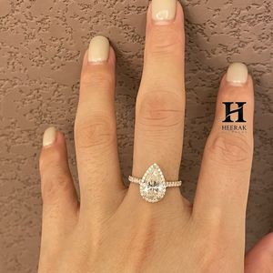 Anillo de Compromiso de Lujo con Doble Halo y Diamantes Cultivados en Laboratorio de Corte Redondo, Oro Rosa de 14K, Anillo Nupcial Brillante con Múltiples Piedras, Certificado - Product Image 5
