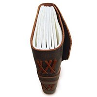 Diario de Viaje Personalizable, Mini Diario Vintage con Encuadernación en Cuero, Hojas Sueltas, Papel Forrado de Algodón Hecho a Mano, 100 Hojas