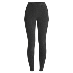 Leggings extensibles taille haute pour femmes couleur unie taille élastique tissu en daim tenue décontracté doux couleur personnalisée en gros échantillon gratuit - Product Image 5