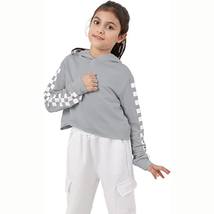 Sudadera Corta Gris para Mujer, Informal, de Invierno, de Manga Larga, Tejida, 100% Algodón, Transpirable, de Secado Rápido, con Forro - Product Image 5