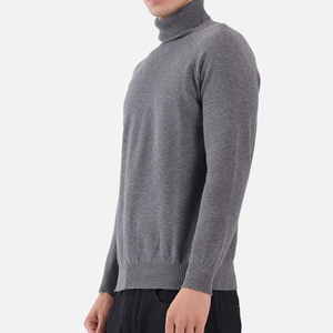 Pull à col roulé pour homme, 100% laine, tricoté, couleur unie, coupe classique, style minimaliste d'automne, pulls sur mesure - Product Image 4