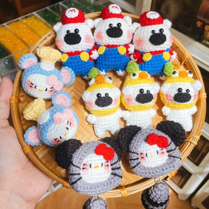 Cute Crochet Animal <b>Keychain</b> Made in Vietnam Handmade Amigurumi Key Ring Soft Yarn Bag Charm <b>Custom</b> Gift for Kids - Product Image 3