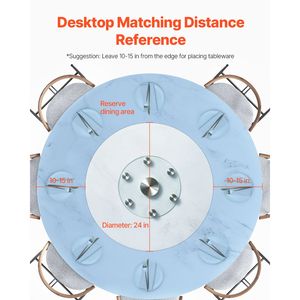Plato Giratorio Lazy Susan de Vidrio Templado de 30 Pulgadas, Silencioso y Suave, Giratorio 360 Grados, Centro de Mesa para Comedor, Accesorio Decorativo para Mesa de 6 Personas - Product Image 6