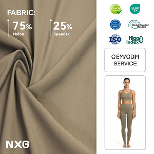 OEKO-TEX Certified 75% Nylon 25% Spandex Activewear Fabric For Yoga Matching Sets Cooling Touch Pantone Match