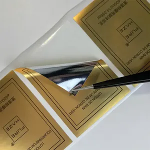 Étiquettes en vinyle expansé avec feuille d'or, adhésif imperméable, déchirable, pour la promotion transversale - Product Image 6