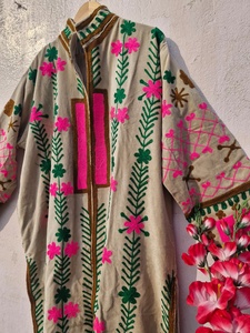 Handmade Suzani Embroidered <b>Velvet</b> Quilted Hooded Eco-Friendly <b>Jacket</b> <b>Women</b> Long Boho Ethnic Floral Winter Boutique Luxury - Product Image 2