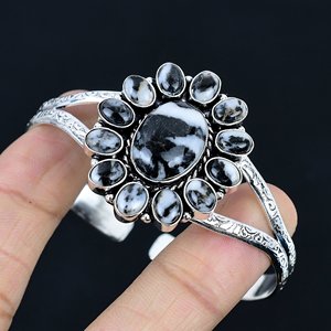Natural White bufflo Gemstone 925 Sterling <b>Silver</b> Bangle Trending Designer <b>Bracelet</b> Jewelry <b>Cuff</b> Women Bangle - Product Image 2