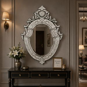 Espejo Decorativo de Pared de Estilo Barroco Veneciano Premium |   Espejo Decorativo con Marco Tallado Ornamentado Vintage para Decoración de Interiores de Lujo - Product Image 3