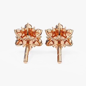 New Flower Shape Luxury Moissanite Round Cut Diamond <b>Earrings</b> for Women's Certified Sustainable Fine Available For Sale - Product Image 5