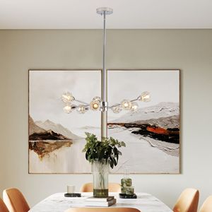 Moderno lampadario in cristallo cromato a 9 luci per soggiorno camera da pranzo cucina-lampade a sospensione (lampadine non incluse) - Product Image 2
