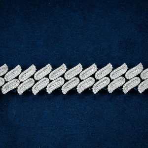 Luxury 18K Solid Gold Baguette Cut Diamond Channel Setting Geometric Chain Link <b>Bracelet</b> Unisex Everyday Wear GIA Certified - Product Image 2