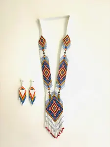 Ensemble collier et boucles d'oreilles en perles de maïs Maasai tendance et unique : Bijoux africains traditionnels pour mariage, cadeau, anniversaire, fête - Product Image 5