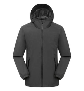 Customized Printed <b>Canvas</b> Winter Windproof Lightweight Eco-Friendly Waterproof Windbreaker <b>Jacket</b> Stand Zipper Double-Layer - Product Image 4