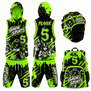 Custom <b>Blank</b> Package Deal Training <b>Flag</b> Sublimated Compression Set Jerseys 7v7 Football Uniform - Product Image 3