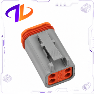 ขั้วต่อสายไฟแบบ DT06-4S รองรับ 4 ขา แบบตัวเมีย หน้าสัมผัสทองแดง กันน้ำ ตัวเรือนไนลอนสีเทา ซีรีส์ DT สำหรับเชื่อมต่อสายไฟกับสายไฟ - Product Image 2