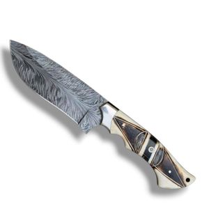 Heavy Duty Hunting Knives Damascus Pattern <b>Steel</b> Blade Handmade Durable Construction with Ergonomic Handle for <b>Outdoor</b> Camping - Product Image 3