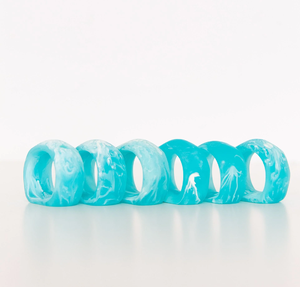 Anillo de Servilleta de Resina de Alta Calidad, 6 Piezas, Color Azul Cielo, a Precio Accesible, Anillo de Servilleta de Resina para el Hogar y la Cocina - Product Image 1