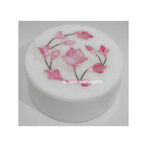 Caja de Joyería Octogonal de Mármol Blanco Natural con Incrustaciones de Nácar Azul, Diseño Floral Hecho a Mano, para Guardar Relojes y Regalos - Product Image 2