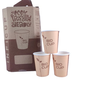 Vaso de Papel con Tapa, Combinación Reciclable y Sostenible, Taza para Bebidas Calientes, Vajilla Desechable Ecológica - Product Image 1