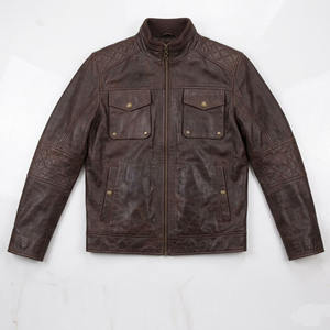 Ventes en gros de vestes en cuir d'agneau véritable pour hommes KADIA, imperméables et coupe-vent, manteaux d'hiver en cuir pour hommes, vestes de motard personnalisées - Product Image 3