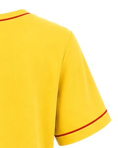 Custom Yellow Women V Neck T Shirt Contrast Piping Short Sleeve Pocket Tee Soft Breathable Casual Summer <b>Top</b> Comfortable Fit - Product Image 3