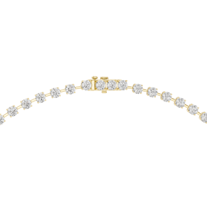 Yellow <b>Gold</b> Round Lab Grown Diamond Lariat <b>Tennis</b> <b>Necklace</b> for Women | Elegant Bridal Wedding Fine Jewelry Gift - Product Image 2