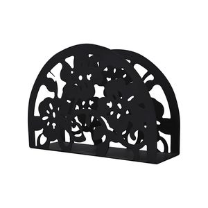 Decorative <b>Black</b> Metal Floral Napkin Holder Stand for Kitchen Dining Table <b>Tissue</b> Organizer - Product Image 4