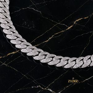 Luxury Iced Out Cuban Link Chain <b>Necklace</b> for Men and Women Real Diamond Look Hip Hop Jewelry White Gold Plated <b>Statement</b> Chain - Product Image 3