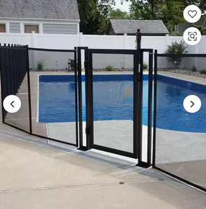 Barrière de sécurité pliable en maille portable avec cadre métallique noir, barrière rétractable pour animaux domestiques et bébés, pour les portes et les escaliers - Product Image 3