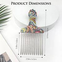 Peigne professionnel en acier inoxydable pour coiffure, idéal pour les cheveux afro et bouclés, design unisexe pour hommes et femmes
