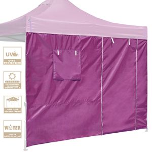 Gazebo EZ Canopy 10x10ft con Rivestimento Argentato, Finestre e Porta, Tenda da Campeggio Viola Vivace - Product Image 1