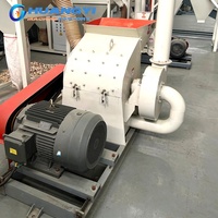 Hoge-draaimoment hamertype grinder voor harde bamboechips, droge plantenwortels, 10-80 mesh houtmeelmachine