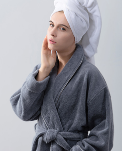 Ensemble de peignoirs pour couple en coton gris 100% de qualité supérieure, vente en gros à prix avantageux, Nesta Sports - Product Image 4