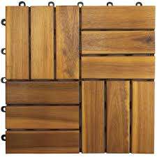 Dalles de terrasse en bois d'acacia brossé imperméables modernes 300x300mm, grain de bois pour usage extérieur, maison, jardin, terrasse, cour - Product Image 2