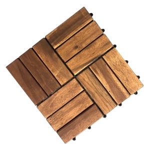 Dalles de terrasse en bois d'acacia de haute qualité, antidérapantes, à clic, faciles à installer, 310*310*24 mm, pour balcon, terrasse, jardin, emboîtables T12A2 - Product Image 2