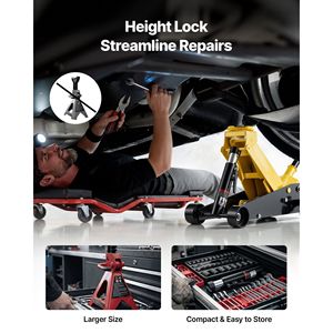Martinetto idraulico da officina in acciaio a basso profilo da 3 tonnellate (6614 libbre) con pompa a sollevamento rapido a pistone singolo per auto - Product Image 4
