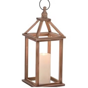 Handmade Factory Bulk Selling Wood & Metal <b>Small</b> Size <b>Lantern</b> With Natural Finish Candle <b>Lantern</b> for Outdoor & Home Decor - Product Image 1