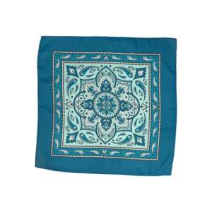 <b>Tie</b> Benon <b>Teal</b> Geometric Printed Pocket Square 25g - Product Image 1