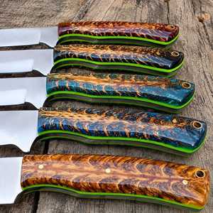 <b>Prime</b> Crafts International 5-Piece Handmade Hunting Knife Set Stainless Steel Satin Blade 8-9.9in Ambidextrous Straight Edge - Product Image 6