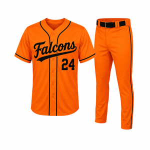 Uniforme de Béisbol Sublimado Personalizado OEM con Mangas Cortas, Ropa de Equipo de Verano, Jersey de Béisbol Resistente - Product Image 1