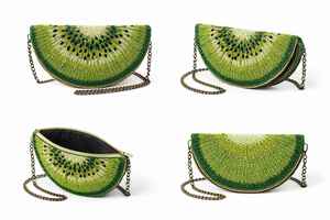 Bolso de Mano Tipo Clutch con Cuentas de Kiwi Hechas a Mano, Bolso de Hombro de Diseño para Mujer, Cadena de Lujo, Bolso de Fiesta, Regalo Temático de Moda - Product Image 4