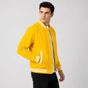 Varsity <b>jacket</b> offering sporty elegance with breathable warmth and practical design for casual daily movement and stylish wear - Product Image 4