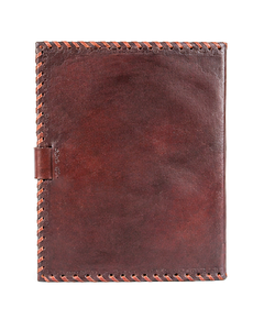 Wholesale Handmade Designer Lockable Side Stitching Indian High Quality Business Leather Dark Brown DNA Group File Folder - Product Image 4