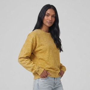 Women's Premium Oversized Vintage Acid Wash 100% Cotton Crewneck Shirt Streetwear Oversized Acid Wash Long Sleeve Ladies Shirts - Product Image 5