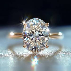 Anillo de Compromiso de Plata de Ley 925 con Corte Ovalado de Moissanita Bella, Chapado en Rodio, Brillo Clásico, Joyería Fina Elegante - Product Image 4