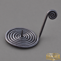 Chandelier en fer forgé fait main, style médiéval viking, spirale, rustique, artisanat métallique de type forgeron, noir antique