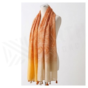 Elegant Women's Long Silk Scarf With Paisley Print And Tassels Multi-Functional Fashion Accessory All Seasons - Product Image 3