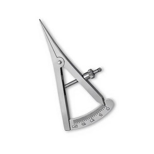 Ensemble de 2 calibres Castroviejo, droit et coudé, 3,5 pouces (0-20 mm), échelle de mesure de précision, acier inoxydable, dentaire et chirurgical - Product Image 2