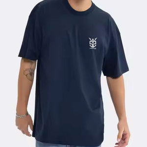 Camiseta extragrande para hombre con logo personalizado impreso a bajo precio, 100% algodón, corte holgado, para hacer ejercicio. - Product Image 2